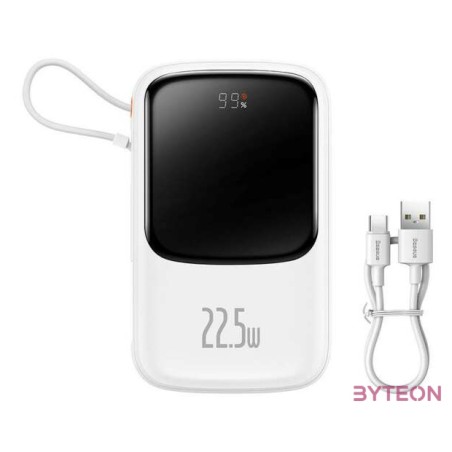 Powerbank Baseus Qpow PRO with cable, 10000mAh, 22.5W (White)