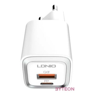 LDNIO A2318M USB, USB-C Wall charger  USB-C - Lightning Cable