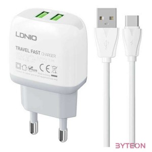 Wall charger  LDNIO A2219 2USB  USB-C cable