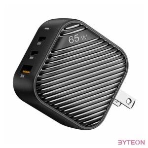 INVZI GanHub 2x USB-C  USB wall charger, 65W, EU,UK,AU,US (black)