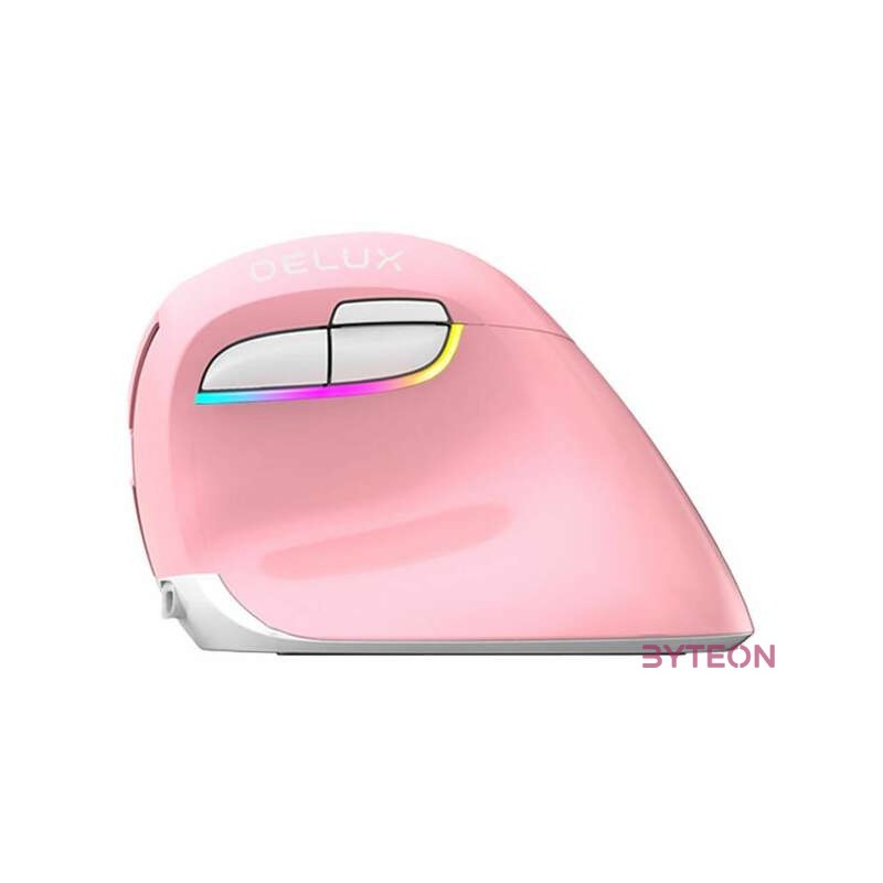 Wireless Vertical Mouse Delux M618Mini DB BT2.4G 2400DPI (pink)