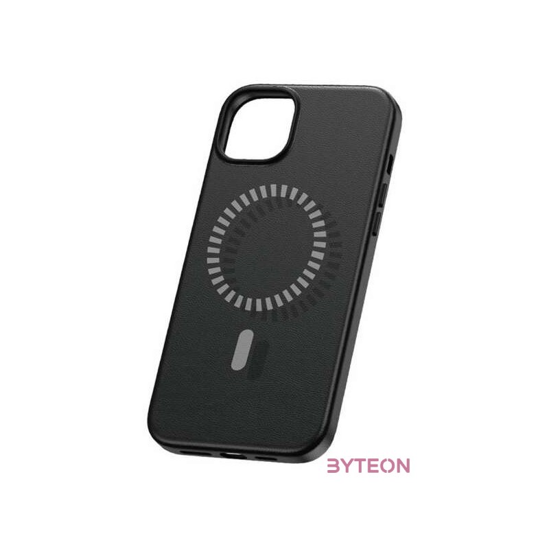 Magnetic Phone Case for iPhone 15 Plus Baseus Fauxther Series (Black)