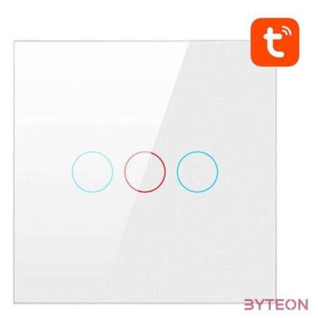 Smart Light Switch ZigBee Avatto LZTS02-EU-W3 3 Way No Neutral TUYA (white)