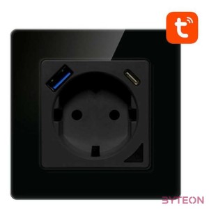 Smart WiFi Wall Socket Avatto N-WOT10-USB-B TUYA USB USB-C (black)