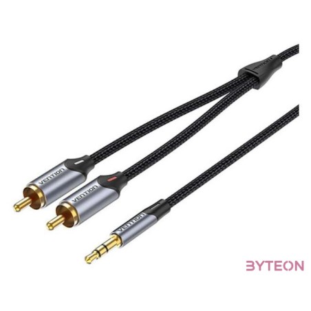 2xRCA cable (Cinch) jack to 3.5mm Vention BCNBI 3m (grey)