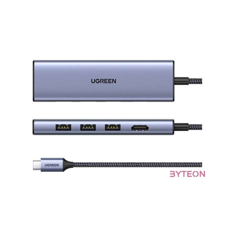 Adapter HUB UGREEN CM511 USB-C to HDMI, 3x USB-A 3.0, SD,TF