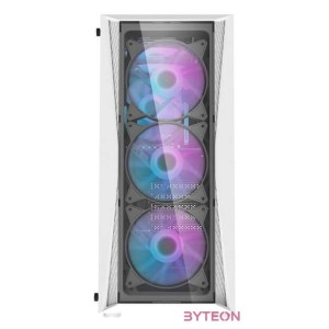 Számítógépház Darkflash DK352 Plus   4 ventilátorral (Fekete-fehér)