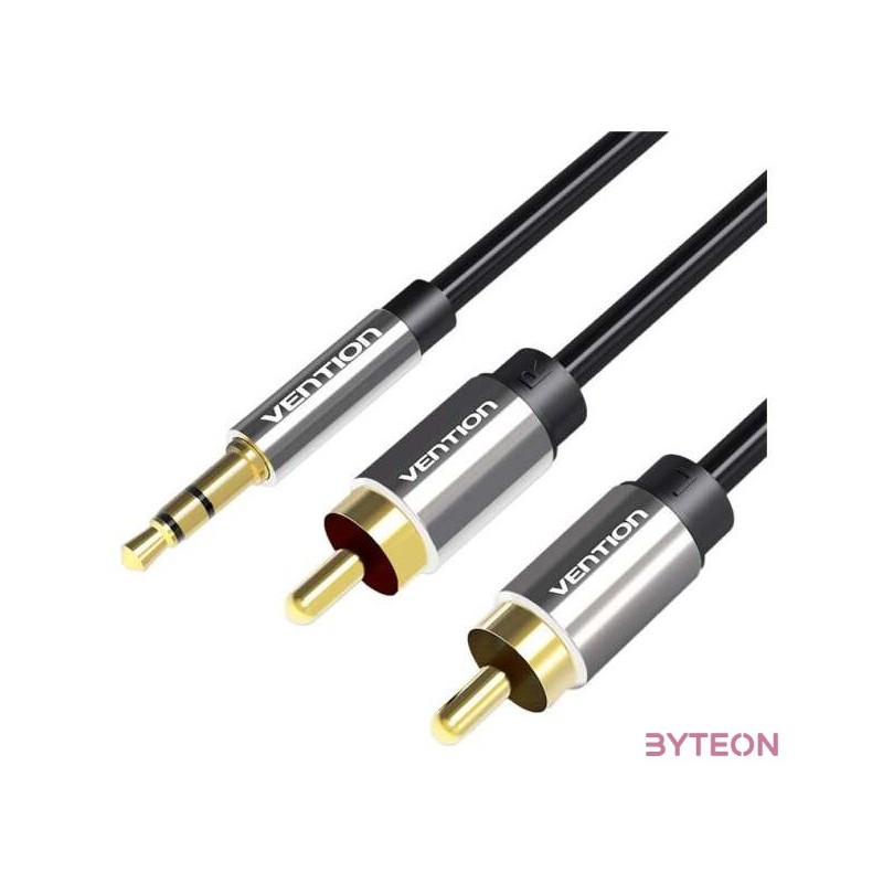 2xRCA cable (Cinch) jack to 3.5mm Vention BCFBJ 5m (black)