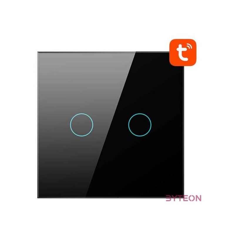 Smart Light Switch WiFi Avatto TS02-EU-B2 2 way (black)