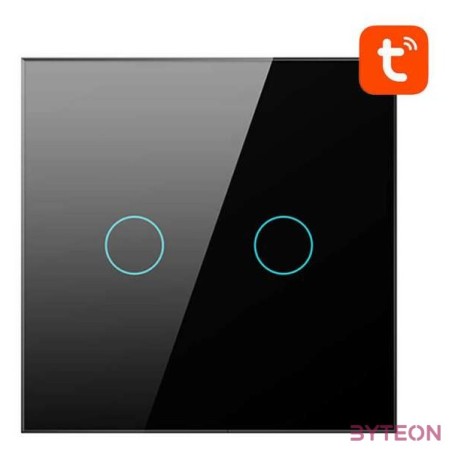 Smart Light Switch WiFi Avatto TS02-EU-B2 2 way (black)