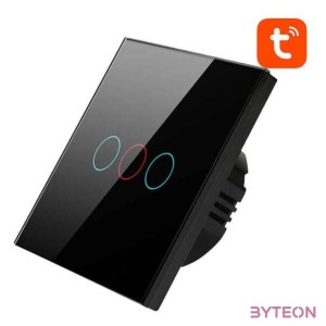Smart Light Switch WiFi Avatto TS02-EU-B3 3 way (black)