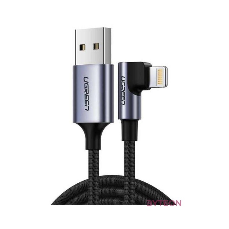 UGREEN US299 szögletes USB villámkábel, MFi, 1 m (fekete)