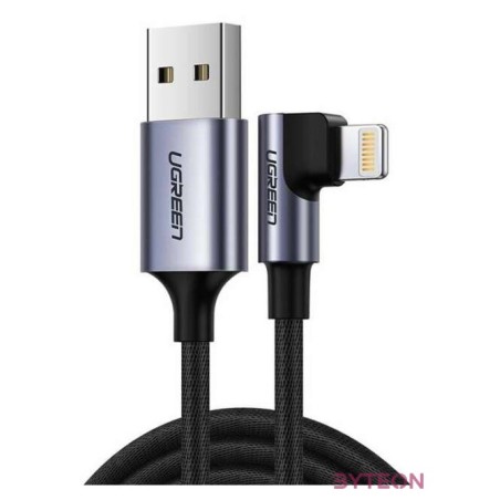 UGREEN US299 szögletes USB villámkábel, MFi, 1 m (fekete)