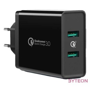 UGREEN Gyorstöltő, 2xUSB-A, 18W, PD 3.0 EU (fekete)