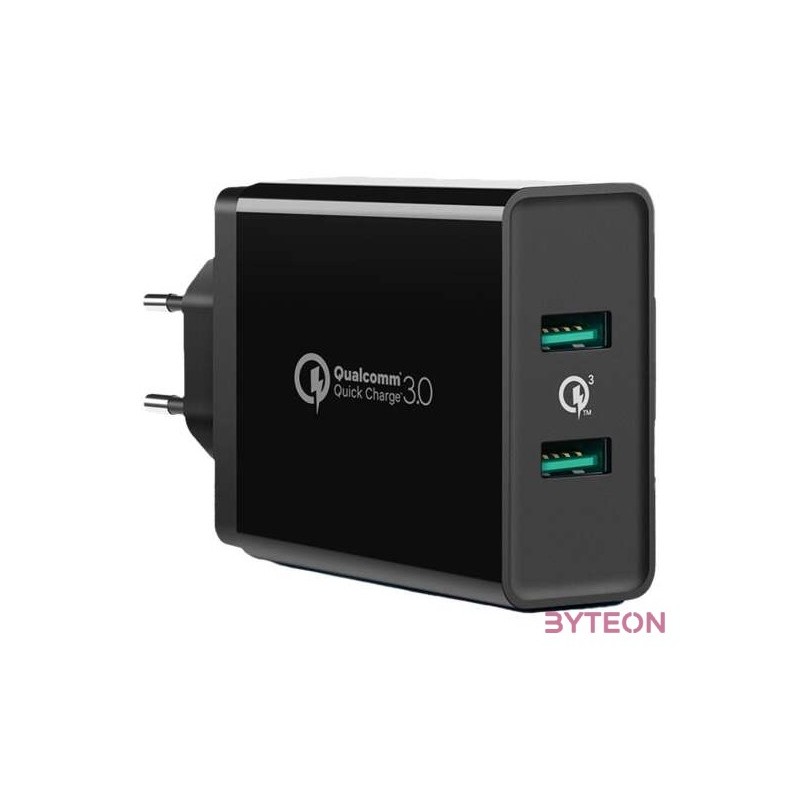 UGREEN Gyorstöltő, 2xUSB-A, 18W, PD 3.0 EU (fekete)