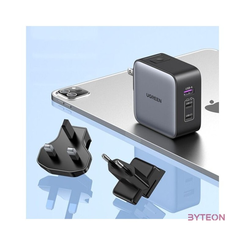 Ugreen Nexode Fali töltő, 2x USB-C  USB, 65W