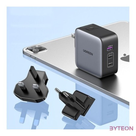 Ugreen Nexode Fali töltő, 2x USB-C  USB, 65W