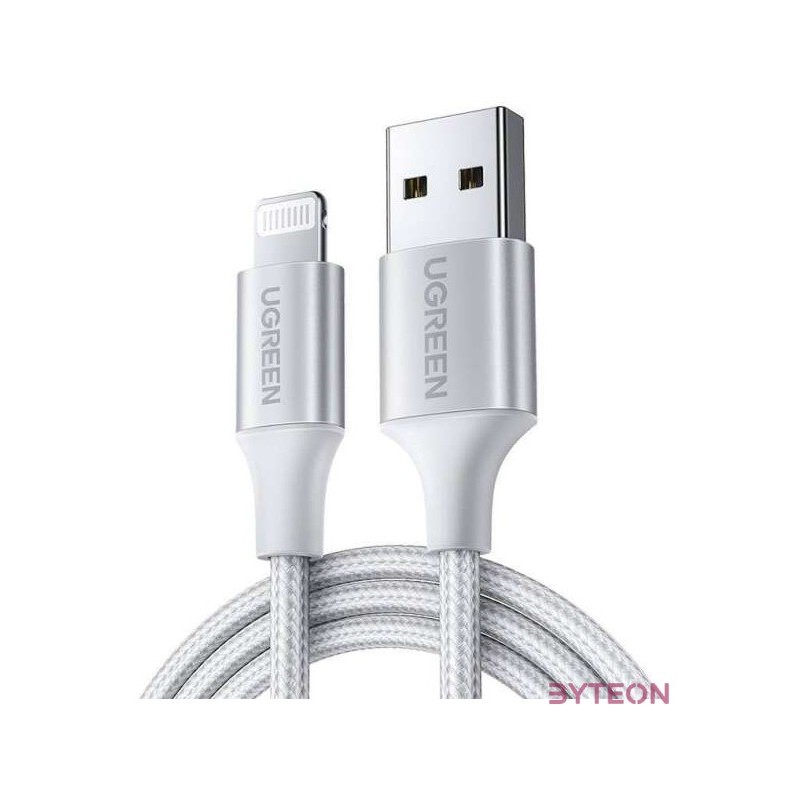 UGREEN USB Lightning kábel, 2.4A US199, 2m (ezüst)