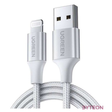 UGREEN USB Lightning kábel, 2.4A US199, 2m (ezüst)