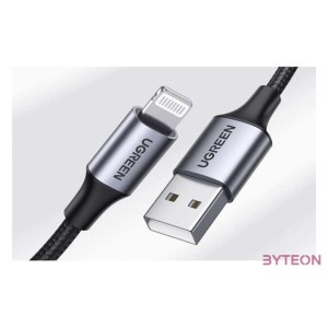 UGREEN 2.4A US199 Lightning USB U kábel, 1m (fekete)