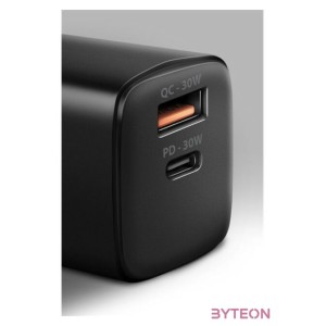 Hálózati töltő 1xUSB  1xUSB-C aljzattal 30W Axagon ACU-PQ30