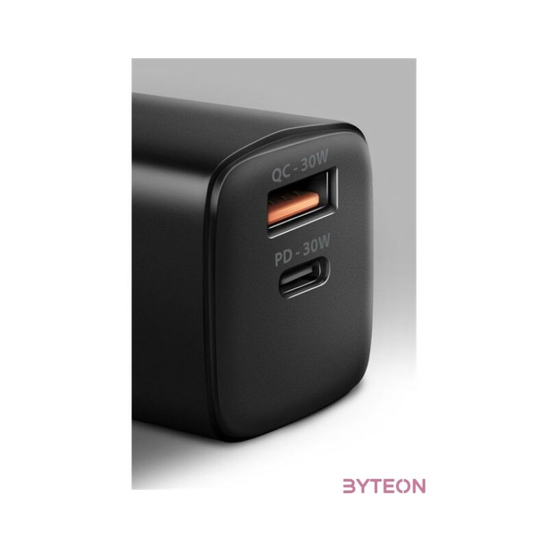 Hálózati töltő 1xUSB  1xUSB-C aljzattal 30W Axagon ACU-PQ30