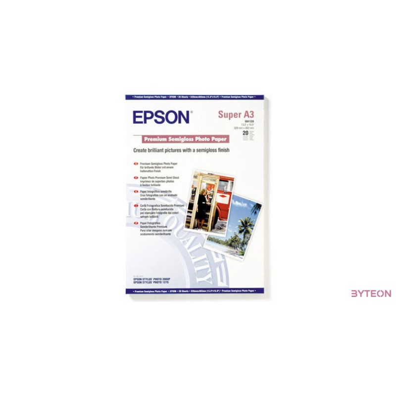 Epson Premium Semigloss Photo Paper (A3+, 251g, 20db)