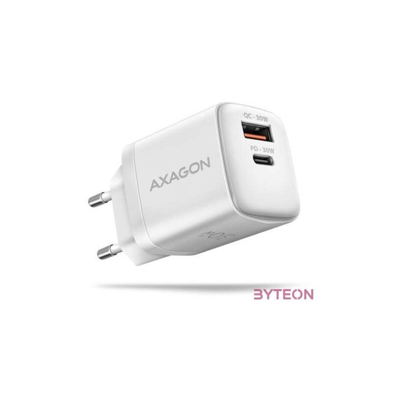 Hálózati töltő 1xUSB  1xUSB-C aljzattal 30W Axagon ACU-PQ30W
