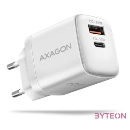 Hálózati töltő 1xUSB  1xUSB-C aljzattal 30W Axagon ACU-PQ30W