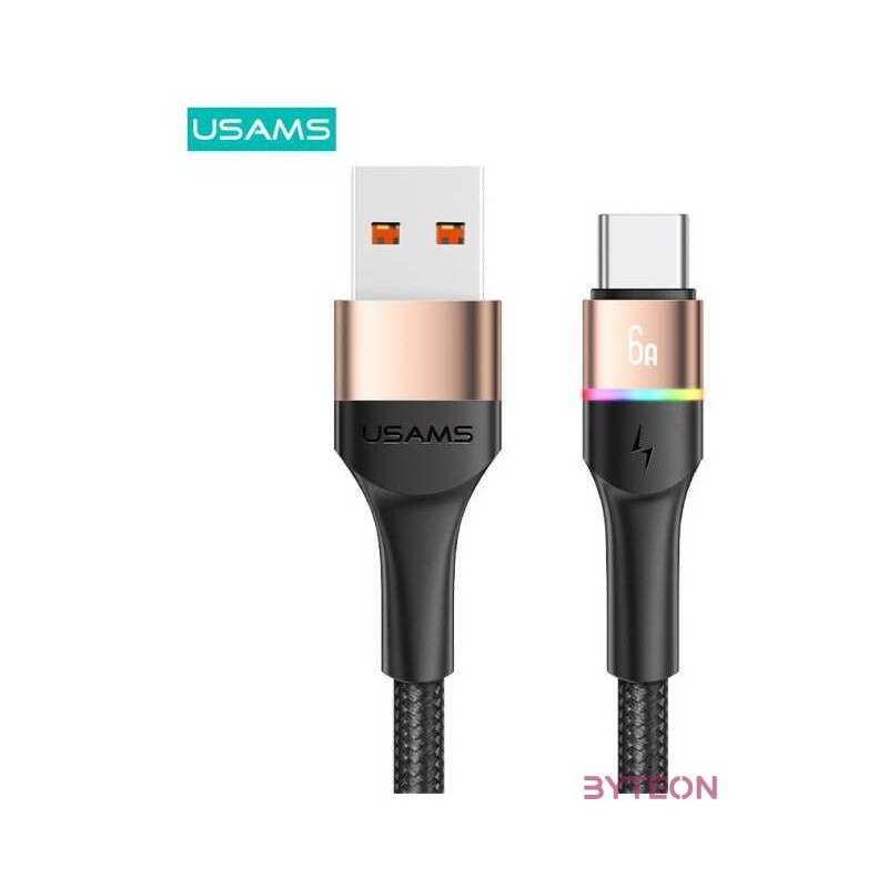 USB töltőkábel A-C 1,2m Usams arany SJ536USB02