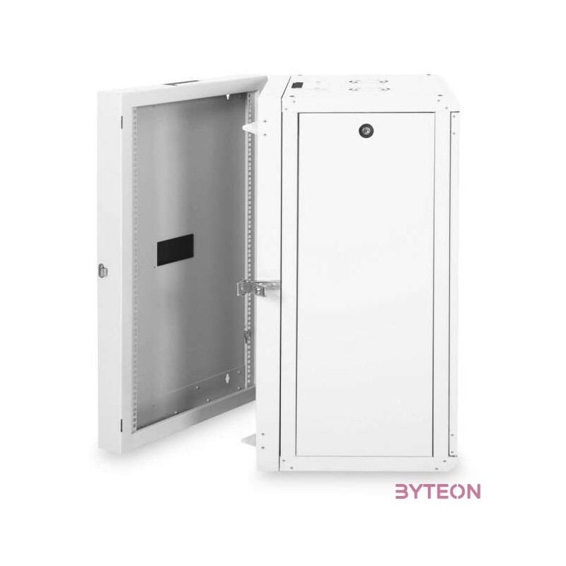 DIGITUS Rack Unique 19 20U 600x600 kétrészes kihajtható szürke fali rack szekrény