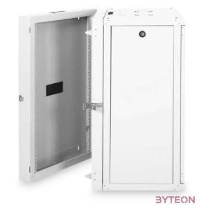 DIGITUS Rack Unique 19 20U 600x600 kétrészes kihajtható szürke fali rack szekrény