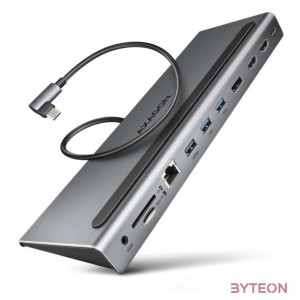 Axagon HMC-4KX3 11in1 ezüst Type C USB HUB