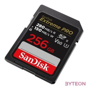 Sandisk 256GB SD Extreme Pro (SDXC Class 10 UHS-II U3) memória kártya
