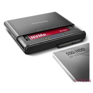 Axagon ADSA-CC USB-C 10Gbps NVMe M.2,SATA 2,5,3,5 HDD,SSD másoló