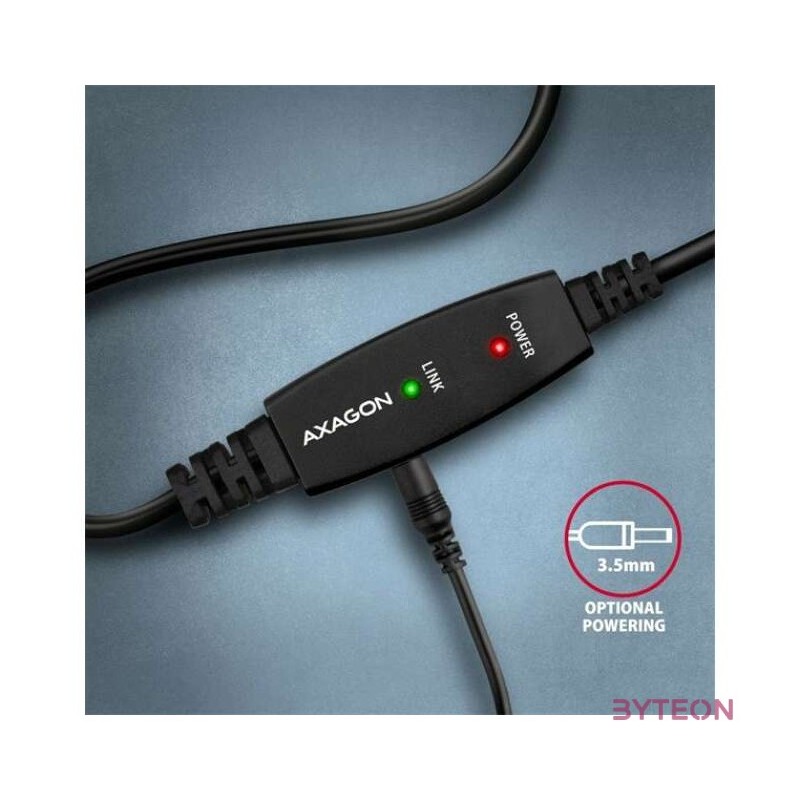 Axagon ADR-220B 20m USB 2.0 A apa - USB B apa aktív repeater kábel