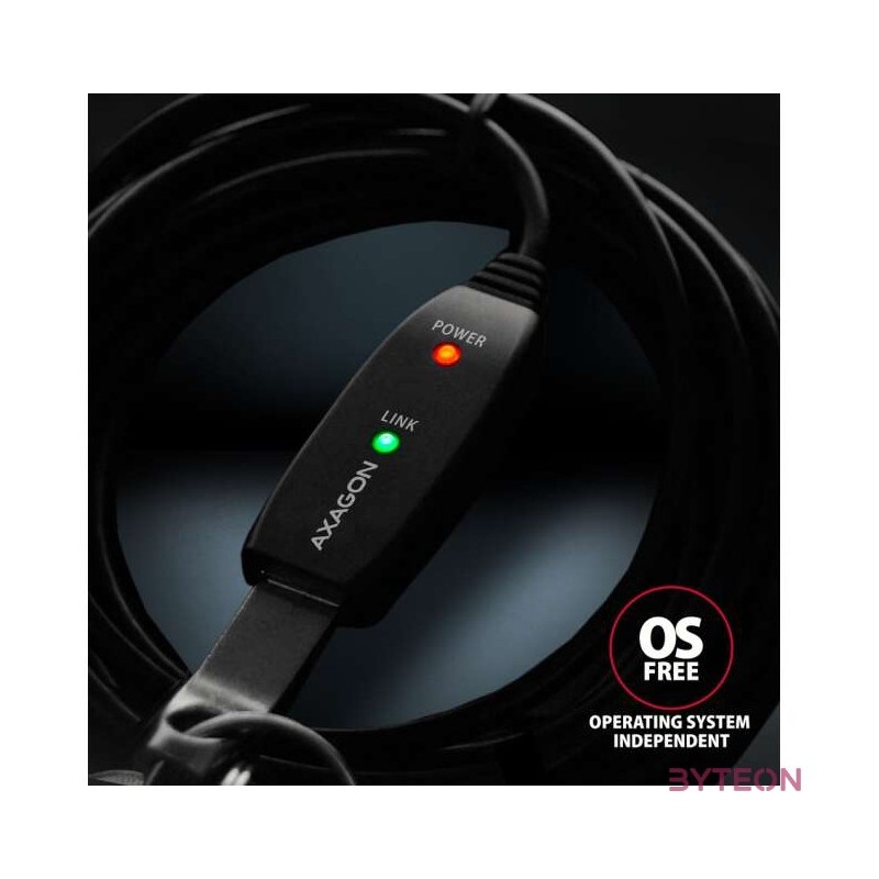 Axagon ADR-305 5m USB 3.2 Gen 1 A apa - anya aktív repeater kábel