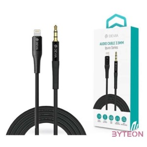 Devia ST365676 1m 3,5mm jack - Lightning fekete audio kábel