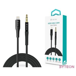 Devia ST365676 1m 3,5mm jack - Lightning fekete audio kábel