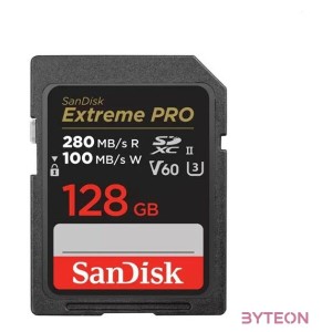 Sandisk 128GB SD Extreme Pro (SDXC Class 10 UHS-II U3) memória kártya