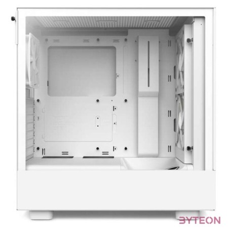 NZXT H5 Flow 2023 RGB Fehér (Táp nélküli) ablakos MATX ház