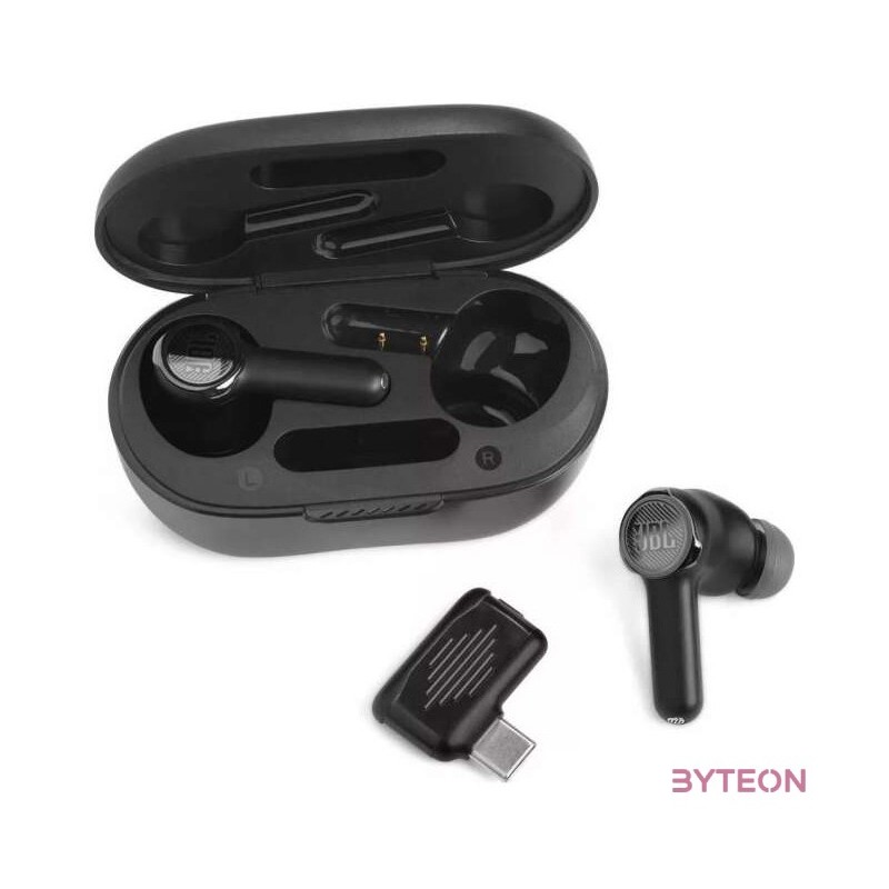 JBL Quantum True Wireless Bluetooth fekete zajszűrős gamer fülhallgató