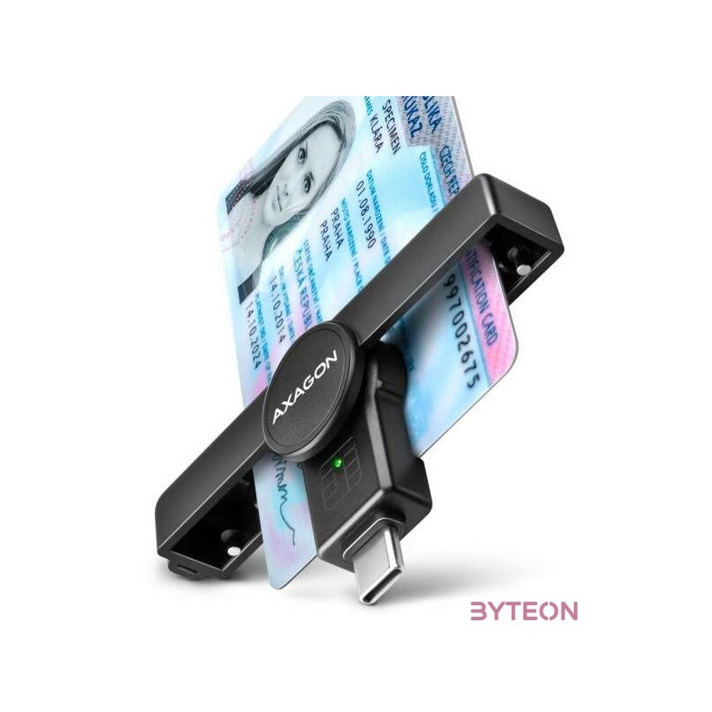 AXAGON CRE-SMPC USB-C Smart card PocketReader okos kártyaolvasó