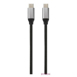 AVAX CB302G STEELY 1,5m 60W Type-C gyorstöltő sodorszálas acélszürke adat- és töltőkábel