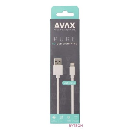 AVAX CB104W PURE 1m 2,1A USB A-Lightning fehér adat- és töltőkábel