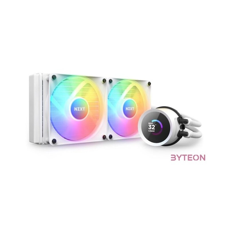 NZXT Kraken 240mm  AIO RGB LCD Liquid Cooler fehér hűtő