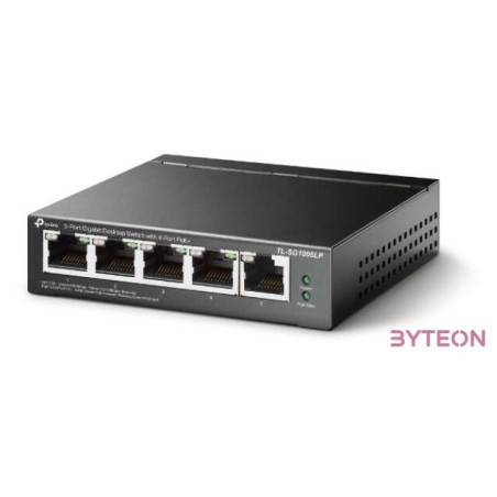 TP-Link TL-SG1005LP 5x10,100,1000Mbps LAN port 4xPoE nem menedzselhető asztali switch