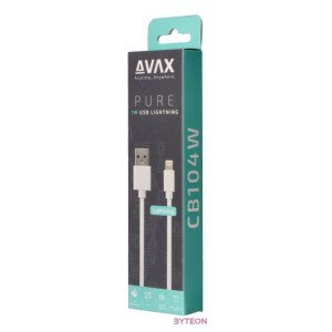 AVAX CB104W PURE 1m 2,1A USB A-Lightning fehér adat- és töltőkábel
