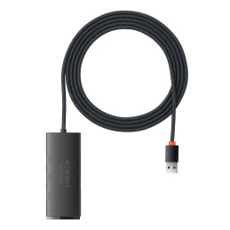 Baseus Lite Series 4 az 1-ben USB - 4x USB 3.0 hub, 2m (fekete)