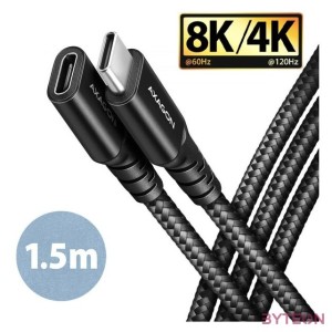 Axagon BUCM32-CF15AB 1,5m USB C fekete hosszabbító kábel